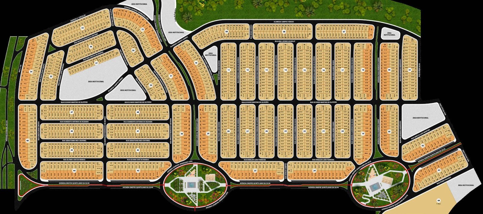 Implantação de um dos residenciais